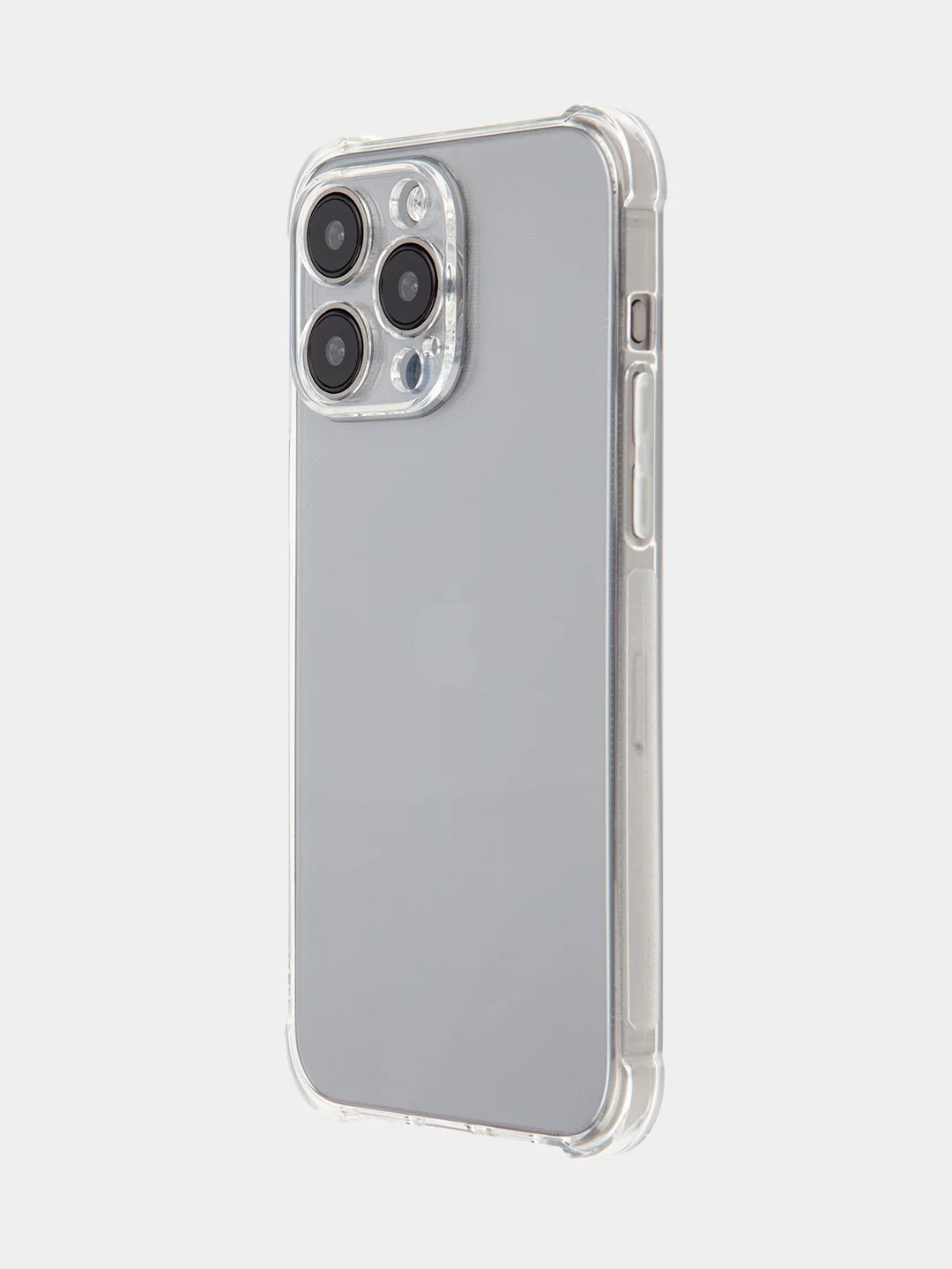 Прозрачный чехол + стекло для iPhone 15 Pro Max противоударный силиконовый ROSCO прозрачный с углами