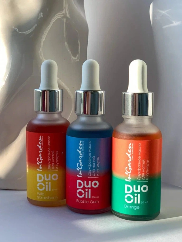Двухфазное масло для ногтей и кутикулы InGarden DUO OIL с дозатором, 30 мл