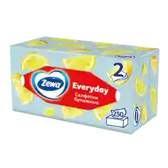 Салфетки бумажные в коробке Zewa Everyday, 2 слоя, 250 штук