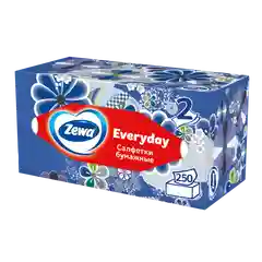 Салфетки бумажные в коробке Zewa Everyday, 2 слоя, 250 штук