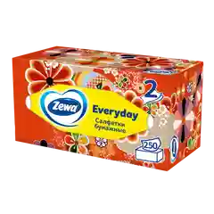 Салфетки бумажные в коробке Zewa Everyday, 2 слоя, 250 штук