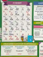 Зеленый обучающие плакаты  Алфавит "Овощи и уркты", "русский язык", размер  59*27 см