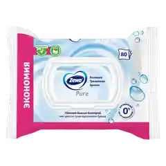 Влажная туалетная бумага Zewa Pure Без аромата, 80 штук