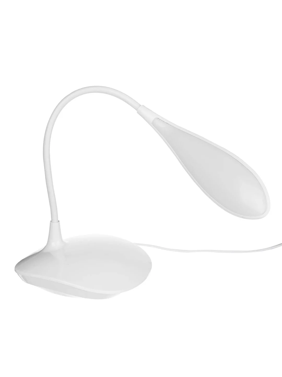 Лампа настольная гибкая, 14 LED, питание USB, кабель 1.5 м, 600 Lux, белая