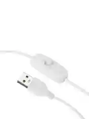 Лампа настольная гибкая, 14 LED, питание USB, кабель 1.5 м, 600 Lux, белая