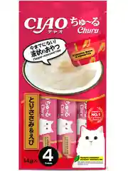 Лакомство INABA CIAO CHURU для кошек Пюре из куриного филе, стик 14г, 4 шт.