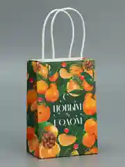 Зеленый пакет крафтовый "Мандариновое настроение"
