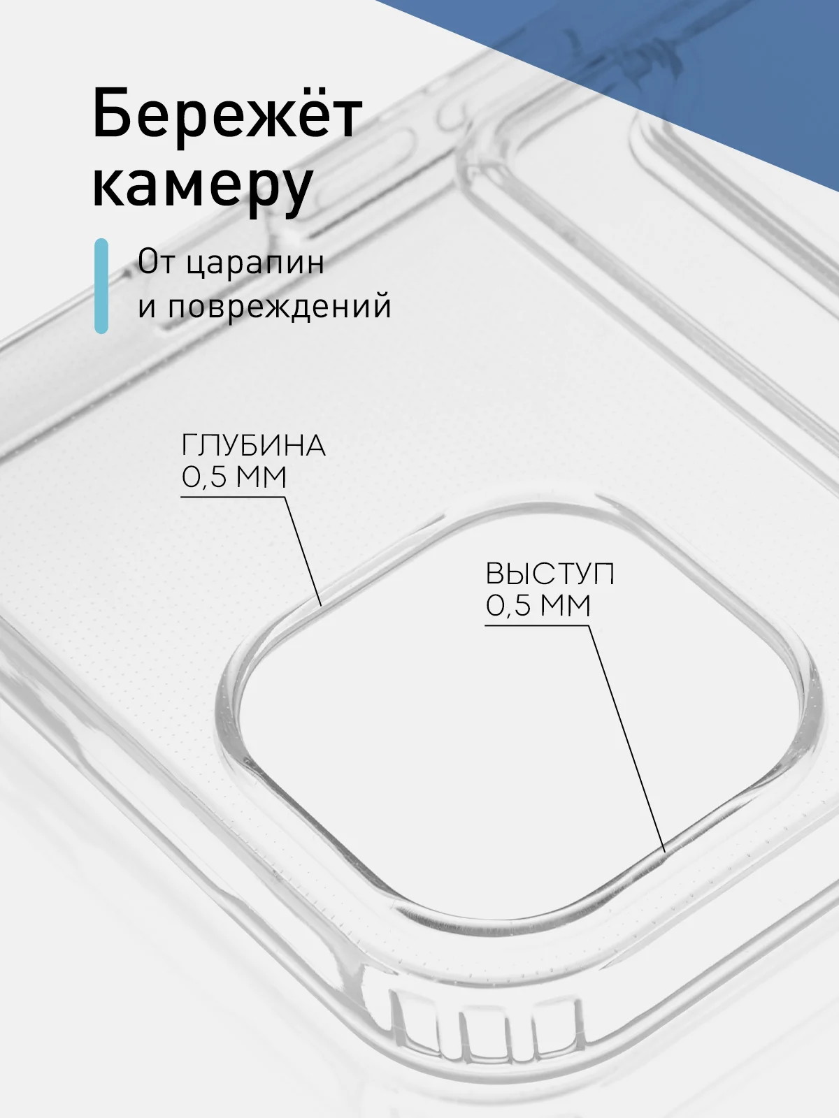 Прозрачный чехол для Apple iPhone 15 силиконовый ROSCO с карманом для карт, защитой камер, картхолдер