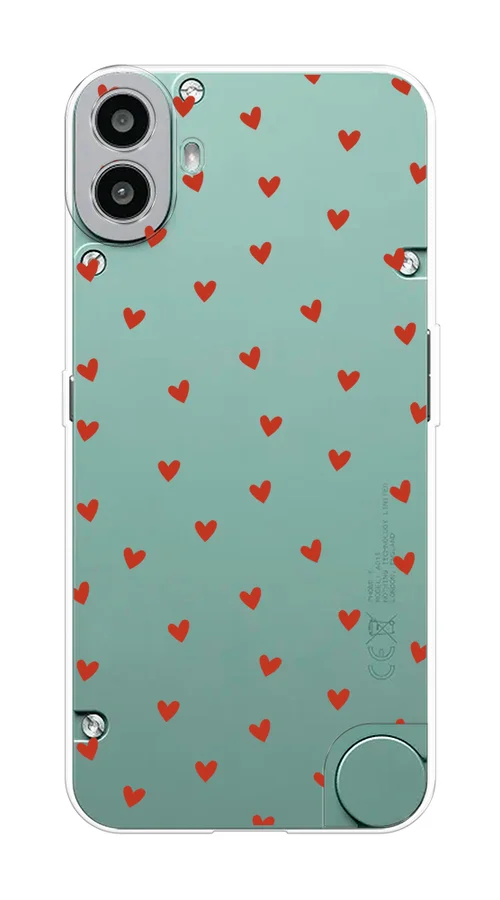Коралловый меланж силиконовый чехол на CMF Phone 1 / CMF Фон 1 прозрачный, с принтом, защита камеры