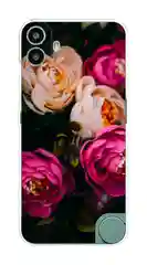 Кораллово-розовый силиконовый чехол на CMF Phone 1 / CMF Фон 1 прозрачный, с принтом, защита камеры