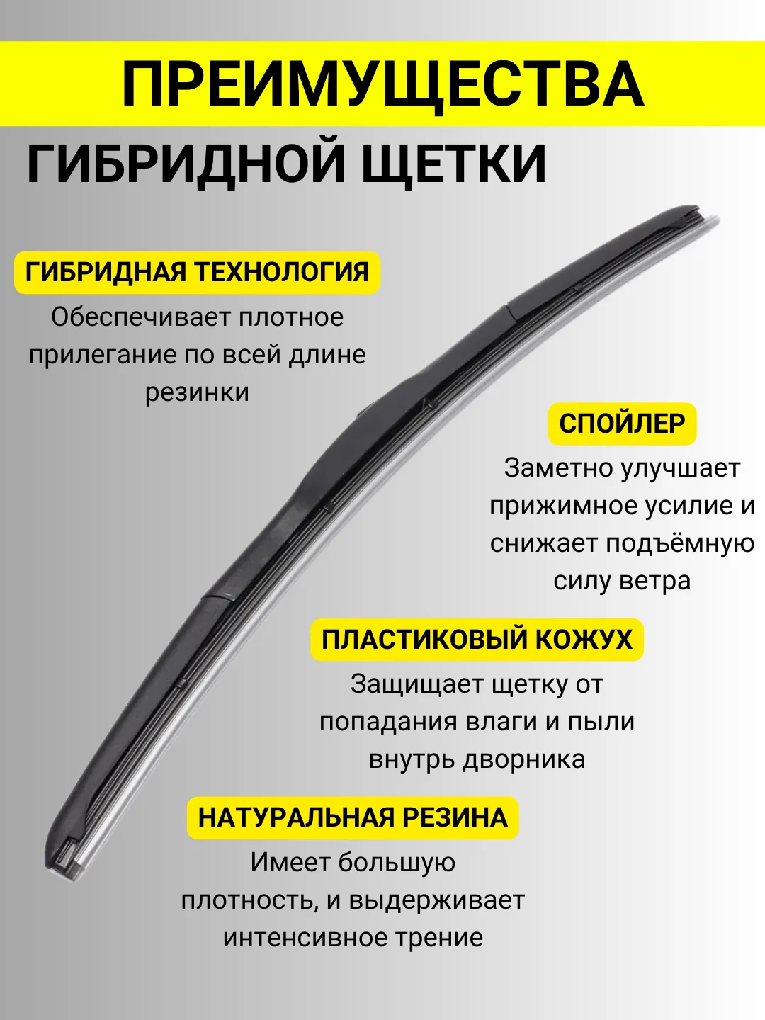 Комплект щеток ЛАДА ВАЗ 2110-2112 2109-2115 ЛОГАН ДАСТЕР ПРИОРА ГАЗЕЛЬ ЛАРГУС гибрид 2 шт