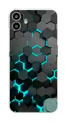 Бирюзовый силиконовый чехол на CMF Phone 1 / CMF Фон 1 прозрачный, с принтом, защита камеры