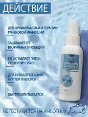Лосьон-спрей Domix с антифунгальным агентом для комплексной обработки ногтей и кожи стоп