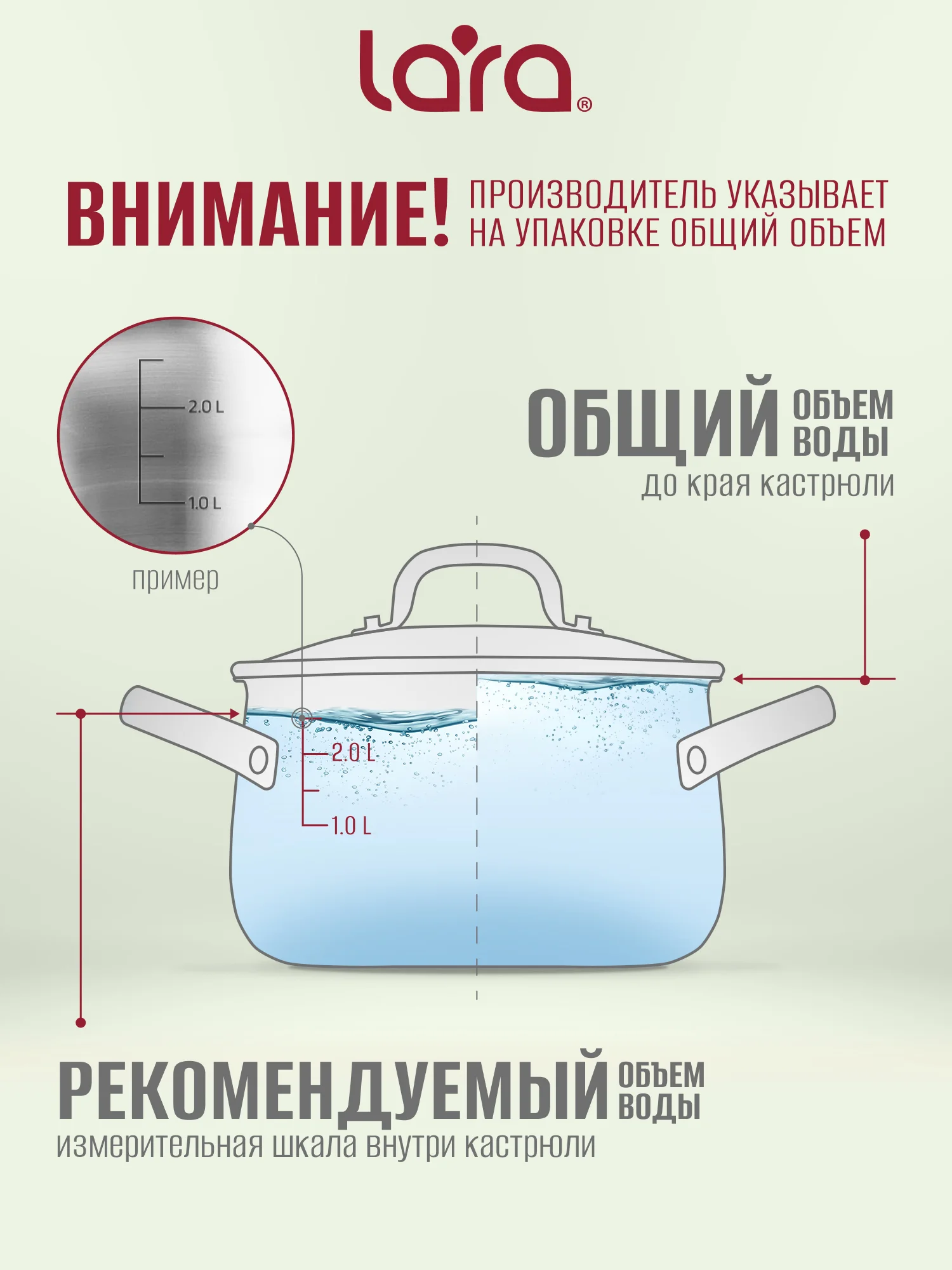 Кастрюля LARA, серии MINT, нерж