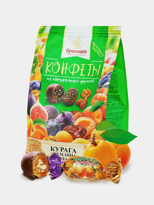 Конфеты Кремлина "Курага шоколадная с грецким орехом", 190 г