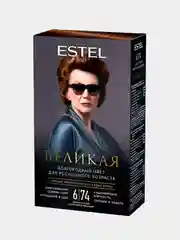 Стойкая крем-краска для седых волос ESTEL "Великая" "Тёмно-русый, коричнево-медный", 6/74