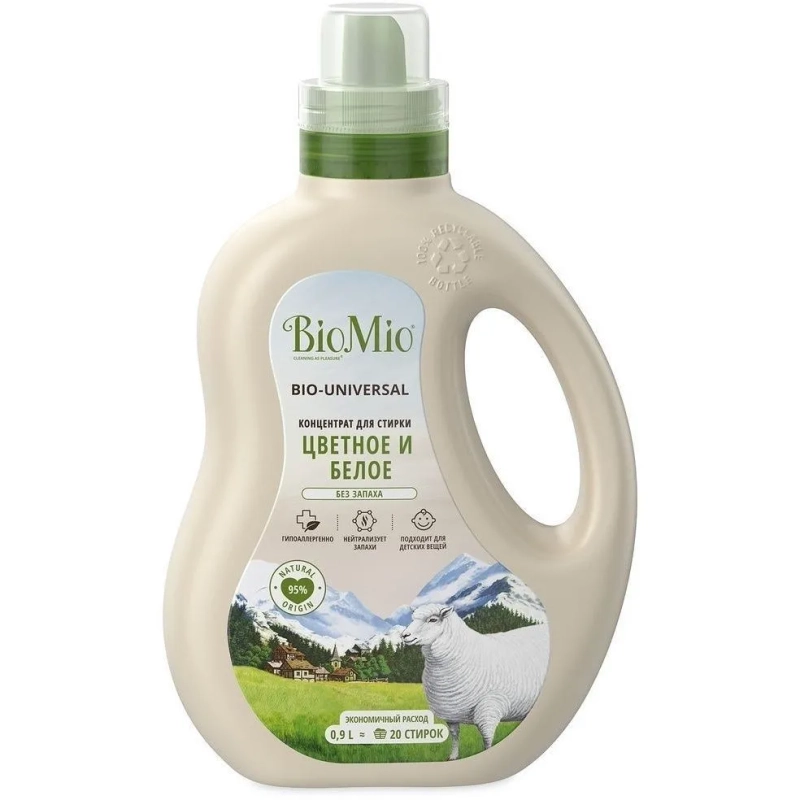 BioMio BIO GEL LAUNDRY универсальный гель для стирки COLORS&WHITES, 900 мл