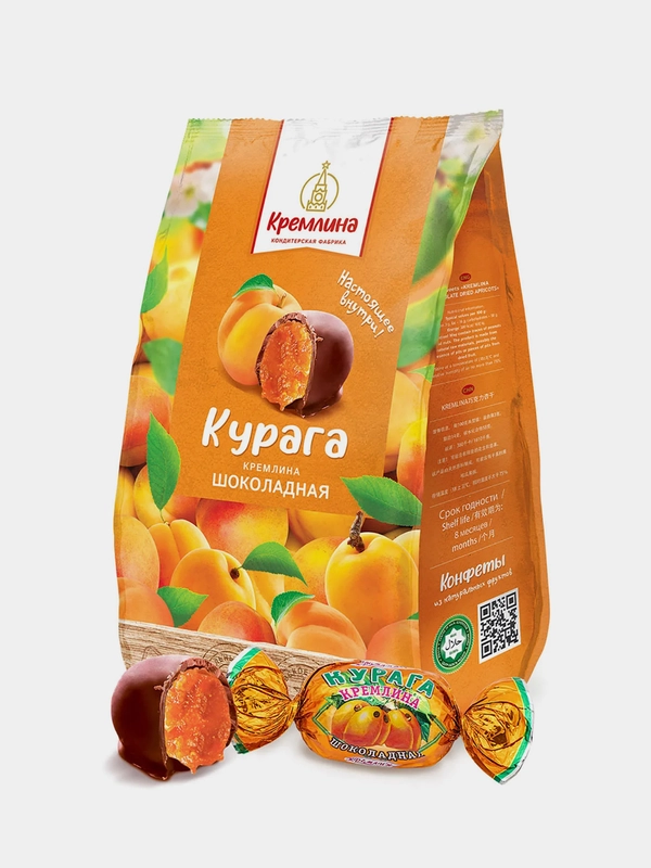 Конфеты Кремлина "Курага шоколадная", 190 г