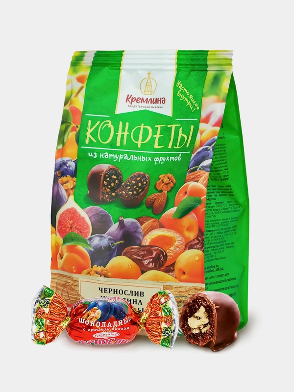Конфеты Кремлина "Чернослив шоколадный с грецким орехом", 190 г