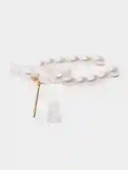 Белый сережски женские, серьги бантики под жемчуг