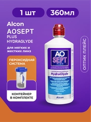 Пероксидный раствор для линз AOSEPT Plus HydraGlyde, 360 мл