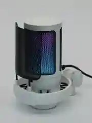 Белый микрофон игровой студийный конденсаторный для ПК с RGB-подсветкой