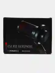 Черный микрофон игровой студийный конденсаторный для ПК с RGB-подсветкой