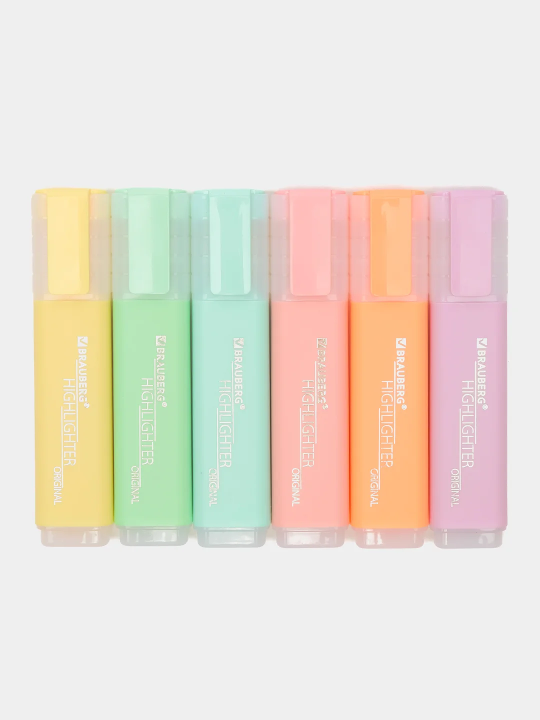 Текстовыделители Brauberg Original Pastel набор 6 цветов, пастельные маркеры, линия 1-5 мм