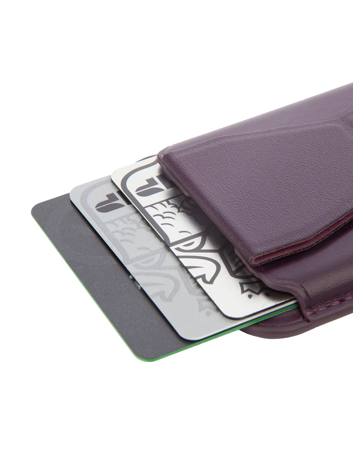 Фиолетовый картхолдер-подставка MagSafe Wallet для iPhone кожаный магнитный BROSCORP карман-кошелек