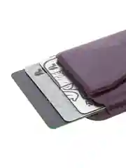 Фиолетовый картхолдер-подставка MagSafe Wallet для iPhone кожаный магнитный BROSCORP карман-кошелек