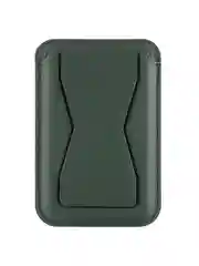 Тёмно-зелёный картхолдер-подставка MagSafe Wallet для iPhone кожаный магнитный BROSCORP карман-кошелек