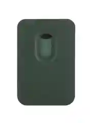 Тёмно-зелёный картхолдер-подставка MagSafe Wallet для iPhone кожаный магнитный BROSCORP карман-кошелек