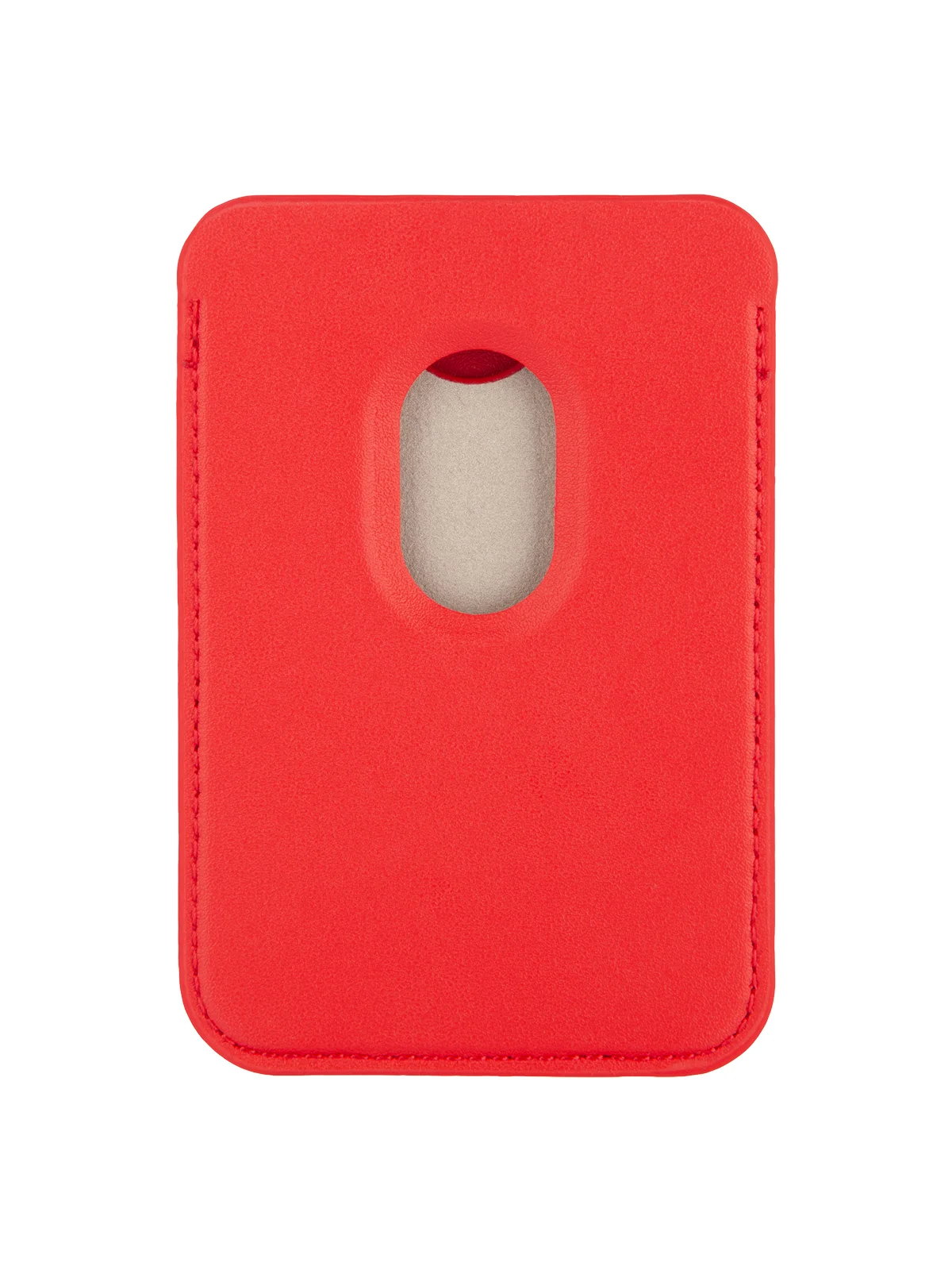 Красный картхолдер-подставка MagSafe Wallet для iPhone кожаный магнитный BROSCORP карман-кошелек