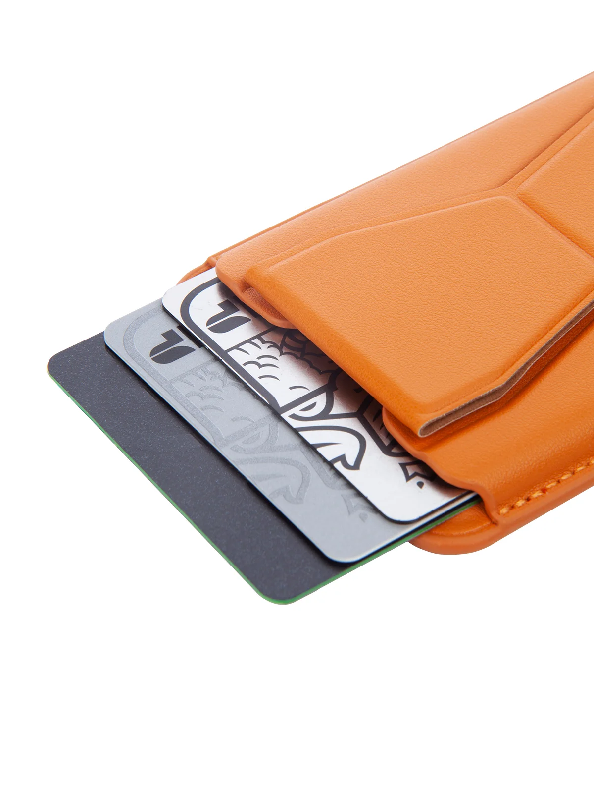 Коричневый картхолдер-подставка MagSafe Wallet для iPhone кожаный магнитный BROSCORP карман-кошелек