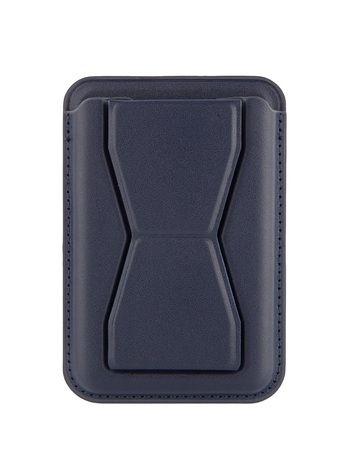 Синий картхолдер-подставка MagSafe Wallet для iPhone кожаный магнитный BROSCORP карман-кошелек