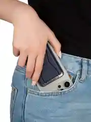 Синий картхолдер-подставка MagSafe Wallet для iPhone кожаный магнитный BROSCORP карман-кошелек