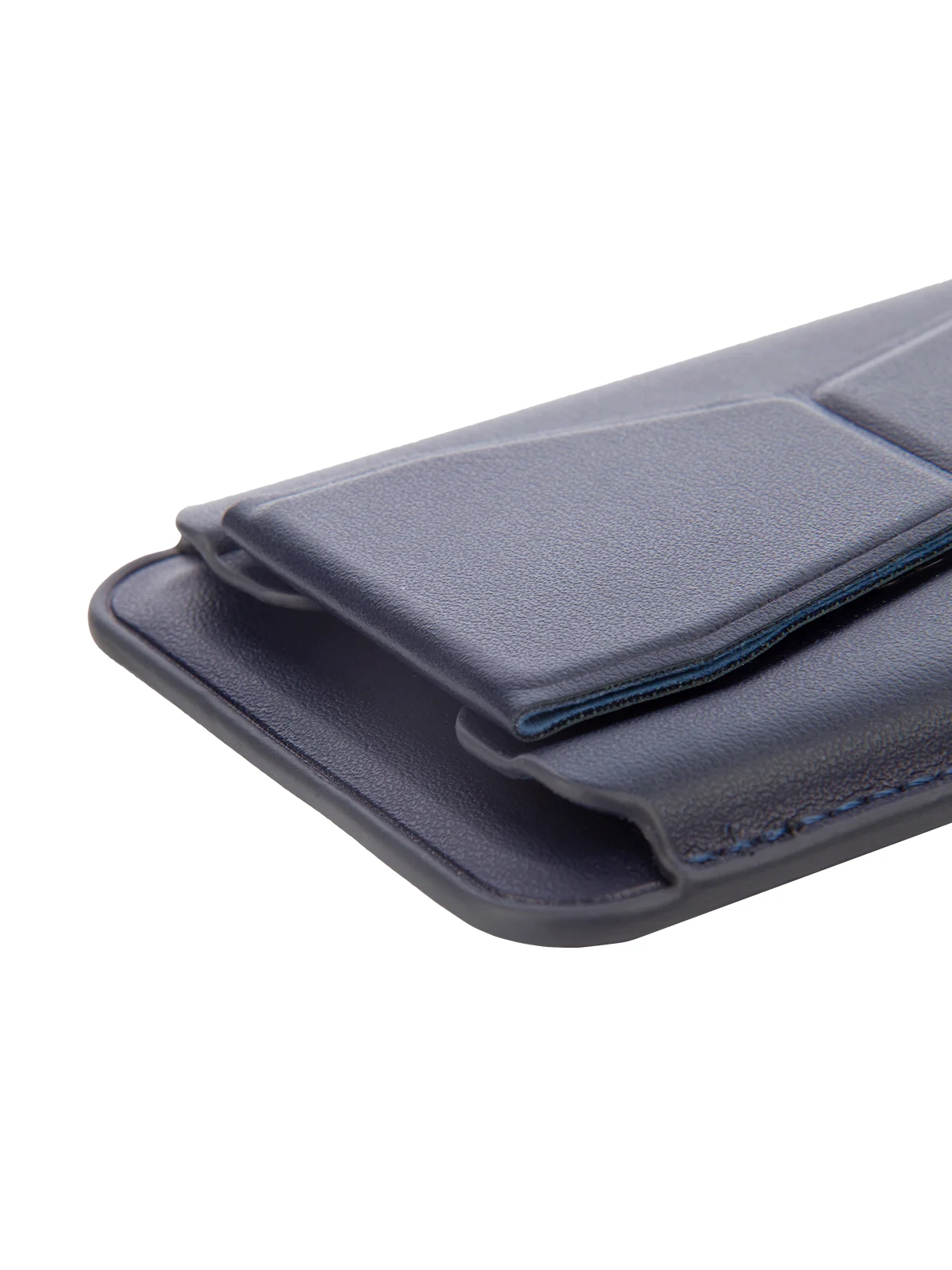Синий картхолдер-подставка MagSafe Wallet для iPhone кожаный магнитный BROSCORP карман-кошелек