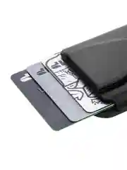 Черный картхолдер-подставка MagSafe Wallet для iPhone кожаный магнитный BROSCORP карман-кошелек