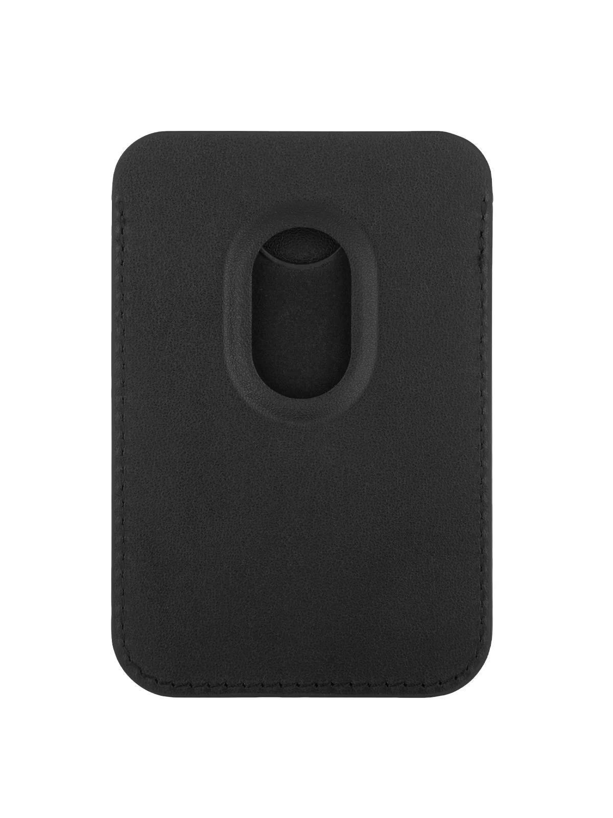 Черный картхолдер-подставка MagSafe Wallet для iPhone кожаный магнитный BROSCORP карман-кошелек