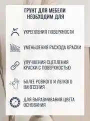 Грунтовка для мебели и дерева, грунт акриловый адгезионный для творчества AccentO Home