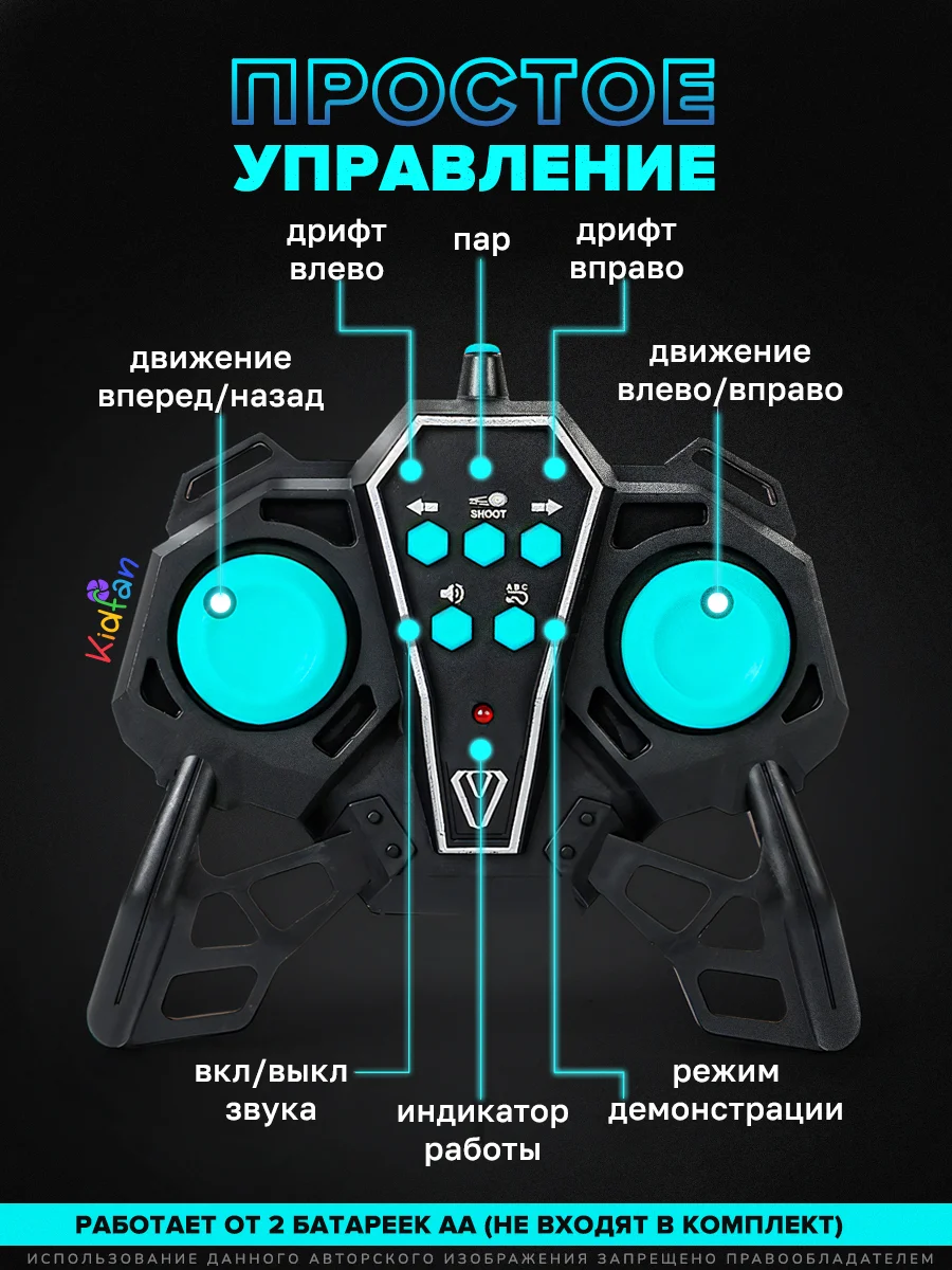 Машинка на пульте управления с эффектом дыма, звуком и светом