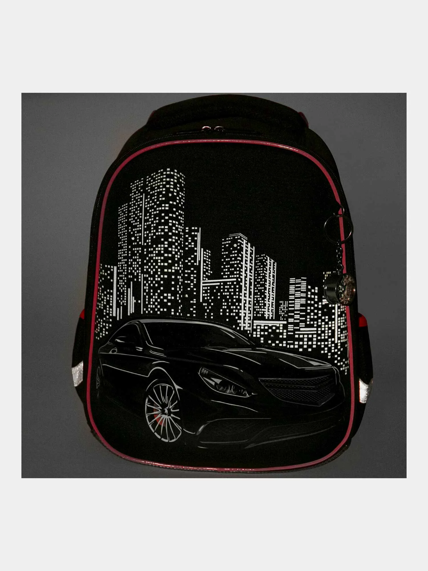 Рюкзак школьный для мальчика Brauberg Premium, 2 отделения, с брелком, City car, 271356