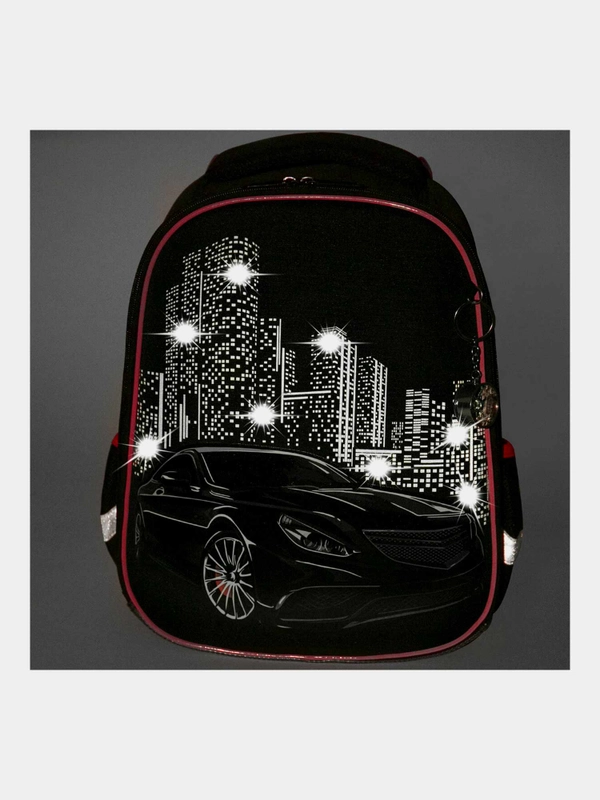 Рюкзак школьный для мальчика Brauberg Premium, 2 отделения, с брелком, City car, 271356