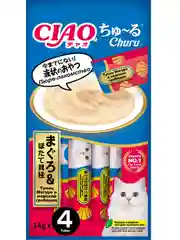 Лакомство INABA CIAO CHURU для кошек Пюре из тунца, стик 14г, 4 шт.