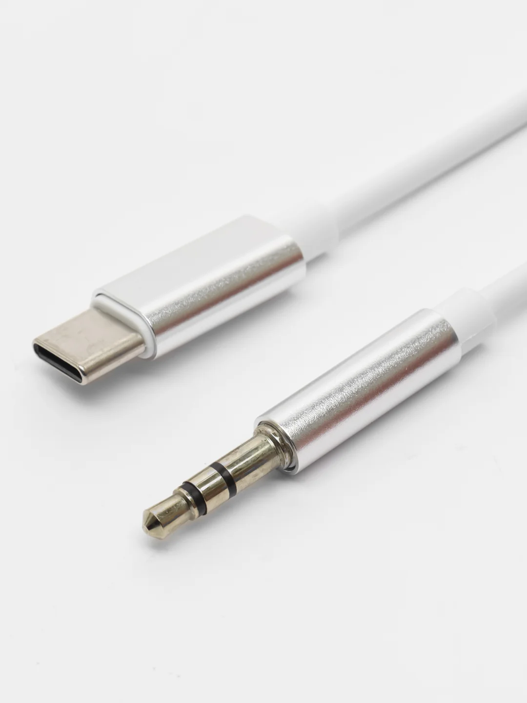 Белый аудио кабель переходник Type-C / Jack 3.5мм / aux кабель переходник TYPE-C JACK 3.5