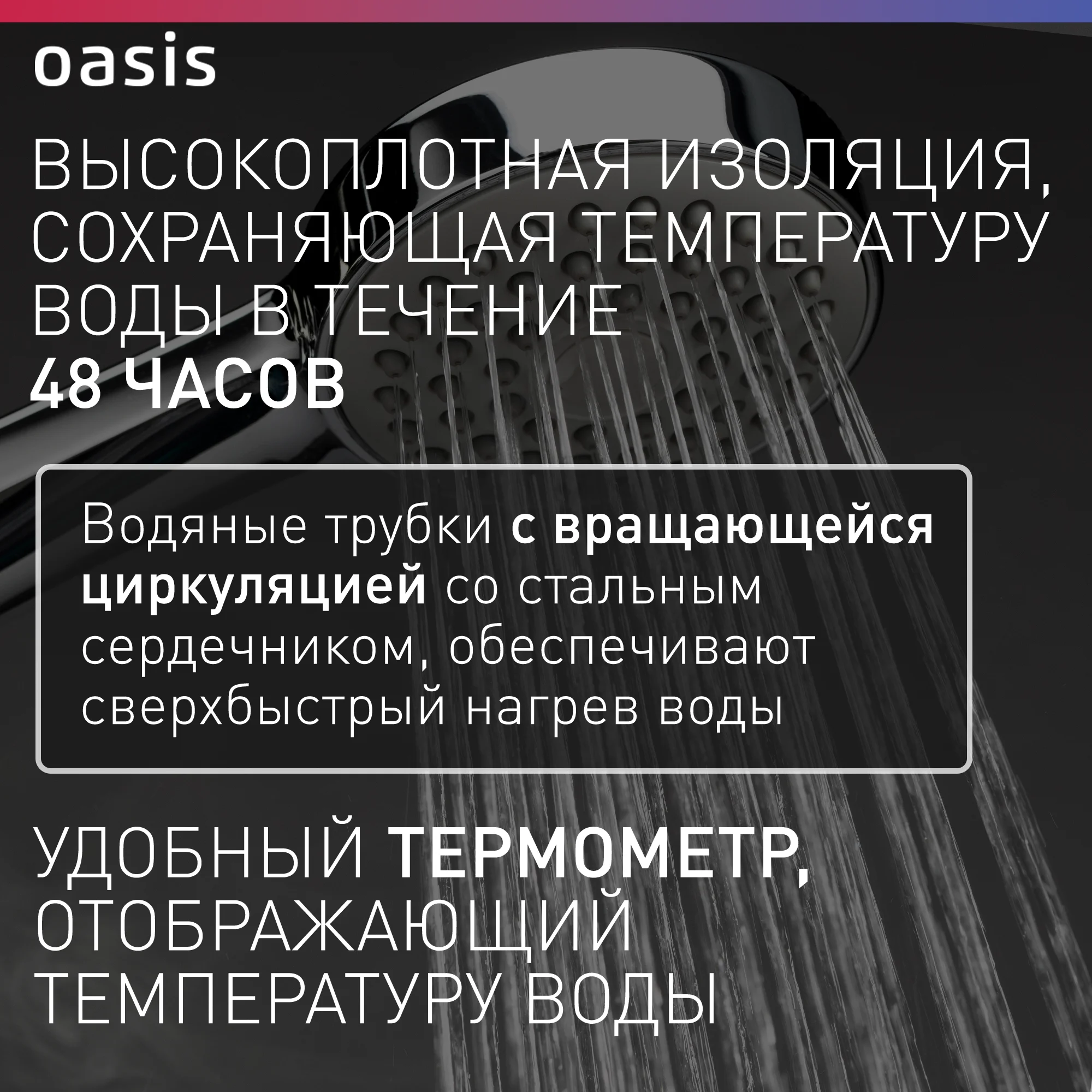 Белый электрический накопительный водонагреватель Oasis Eco VD-100L