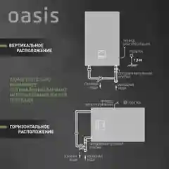Белый электрический накопительный водонагреватель Oasis АР-100