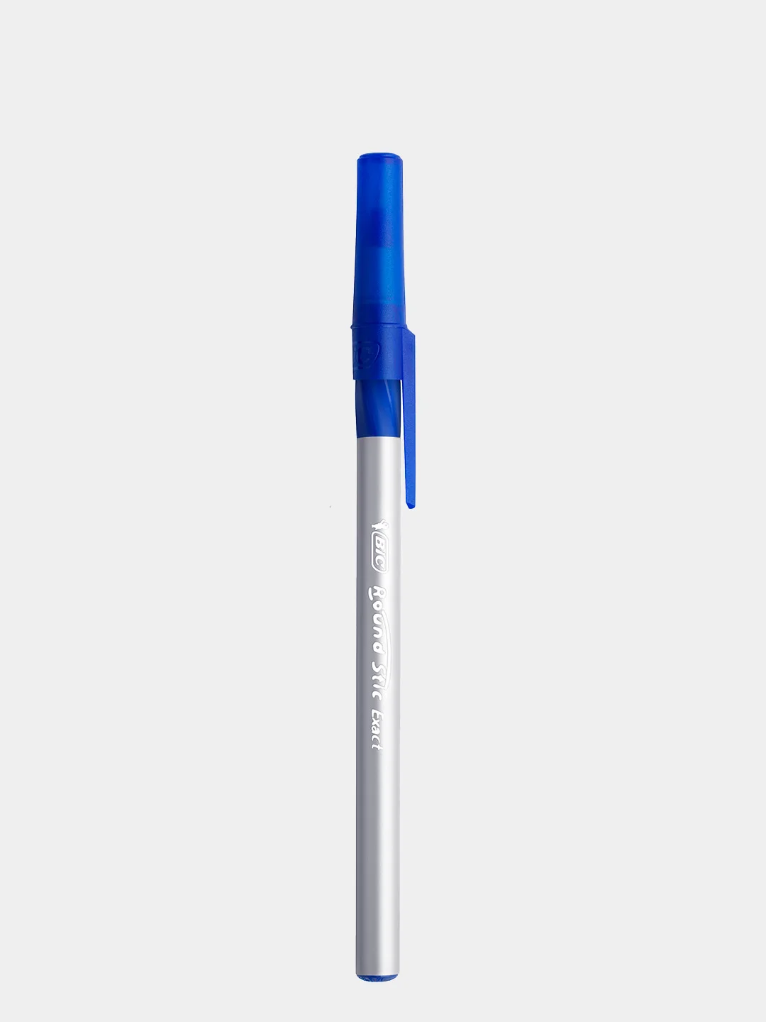 Ручка шариковая, синяя, тонкое письмо, грип, BIC Round Stic Exact, 8 шт