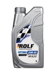 Моторное масло ROLF OPTIMA SAE 20W-50, API SL/CF, минеральное, пластик, 1 л