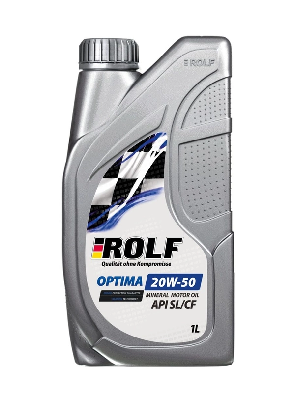 Моторное масло ROLF OPTIMA SAE 20W-50, API SL/CF, минеральное, пластик, 1 л